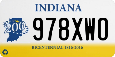 IN license plate 978XWO