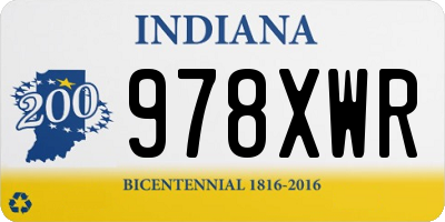 IN license plate 978XWR
