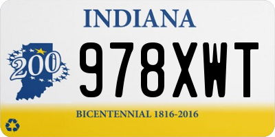 IN license plate 978XWT