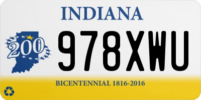 IN license plate 978XWU