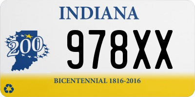 IN license plate 978XX