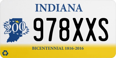 IN license plate 978XXS