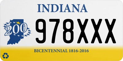IN license plate 978XXX