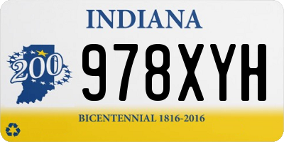 IN license plate 978XYH