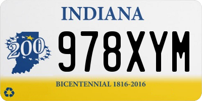 IN license plate 978XYM