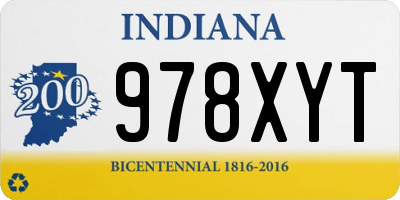 IN license plate 978XYT