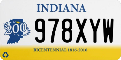 IN license plate 978XYW