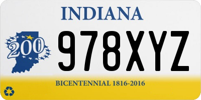 IN license plate 978XYZ