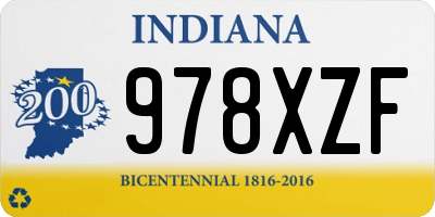 IN license plate 978XZF