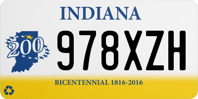 IN license plate 978XZH
