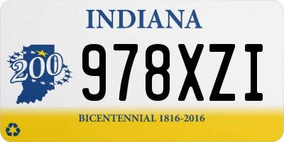 IN license plate 978XZI