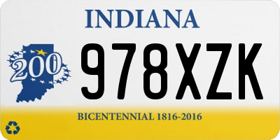 IN license plate 978XZK