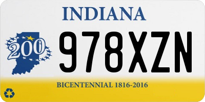 IN license plate 978XZN