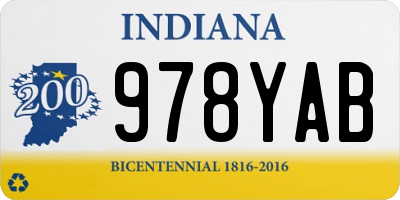IN license plate 978YAB