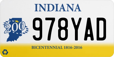 IN license plate 978YAD