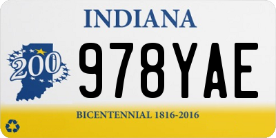 IN license plate 978YAE