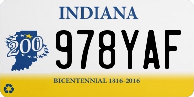 IN license plate 978YAF