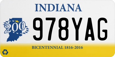 IN license plate 978YAG