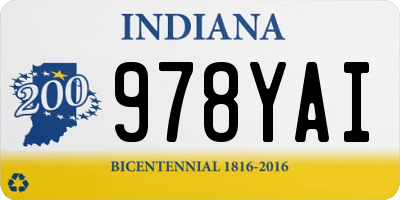 IN license plate 978YAI