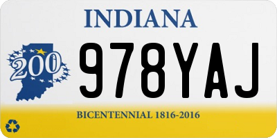 IN license plate 978YAJ