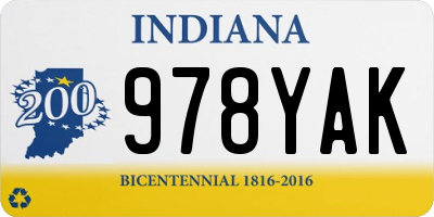 IN license plate 978YAK
