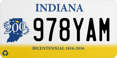 IN license plate 978YAM