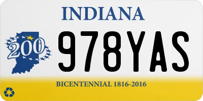 IN license plate 978YAS