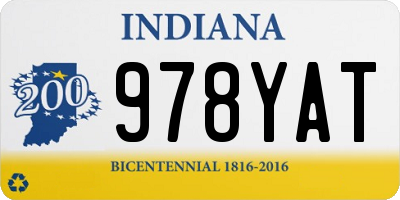 IN license plate 978YAT