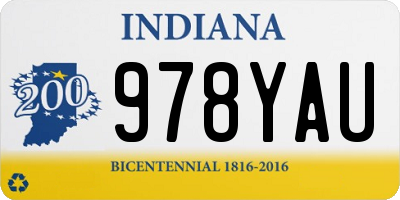 IN license plate 978YAU