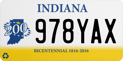 IN license plate 978YAX
