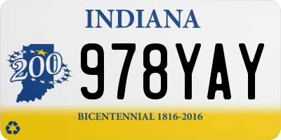 IN license plate 978YAY