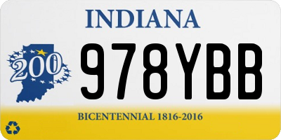 IN license plate 978YBB