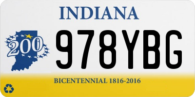 IN license plate 978YBG