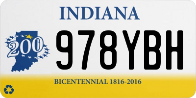 IN license plate 978YBH