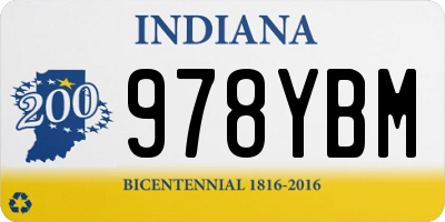IN license plate 978YBM