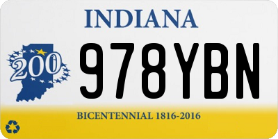 IN license plate 978YBN