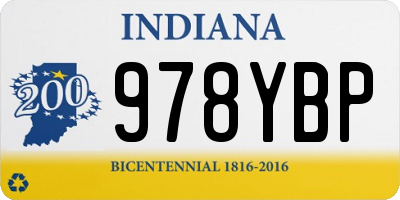 IN license plate 978YBP