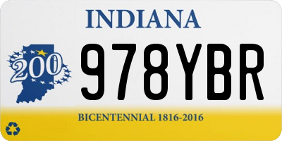 IN license plate 978YBR