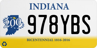 IN license plate 978YBS
