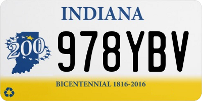 IN license plate 978YBV