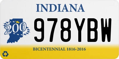IN license plate 978YBW