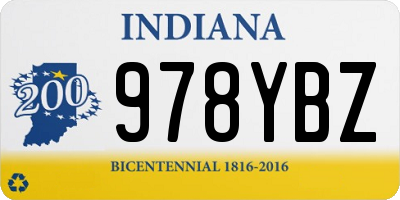 IN license plate 978YBZ