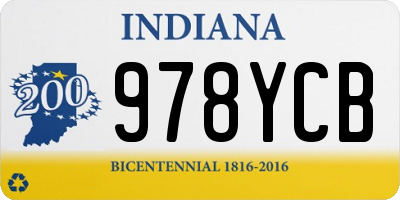 IN license plate 978YCB