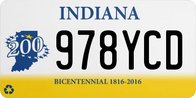 IN license plate 978YCD