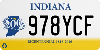 IN license plate 978YCF