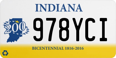 IN license plate 978YCI