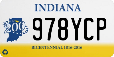 IN license plate 978YCP
