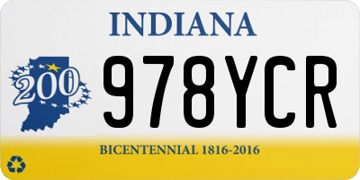 IN license plate 978YCR