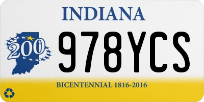 IN license plate 978YCS