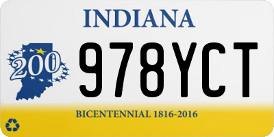 IN license plate 978YCT